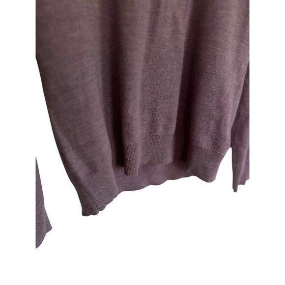 Halston Layering Essentials Purple Turtleneck Extra Fine Merino Wool Sweater L - Picture 2 of 8